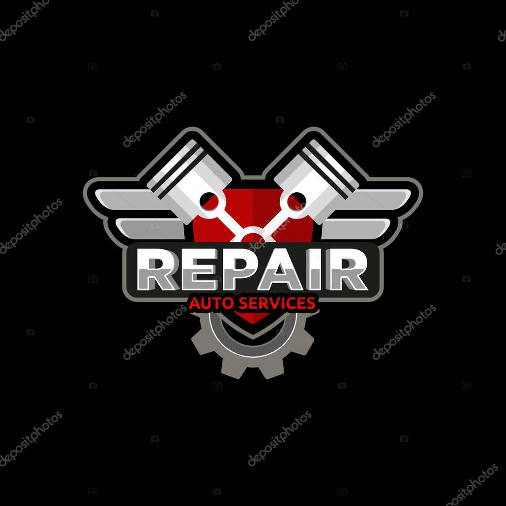 Repair car service logo emblem badge