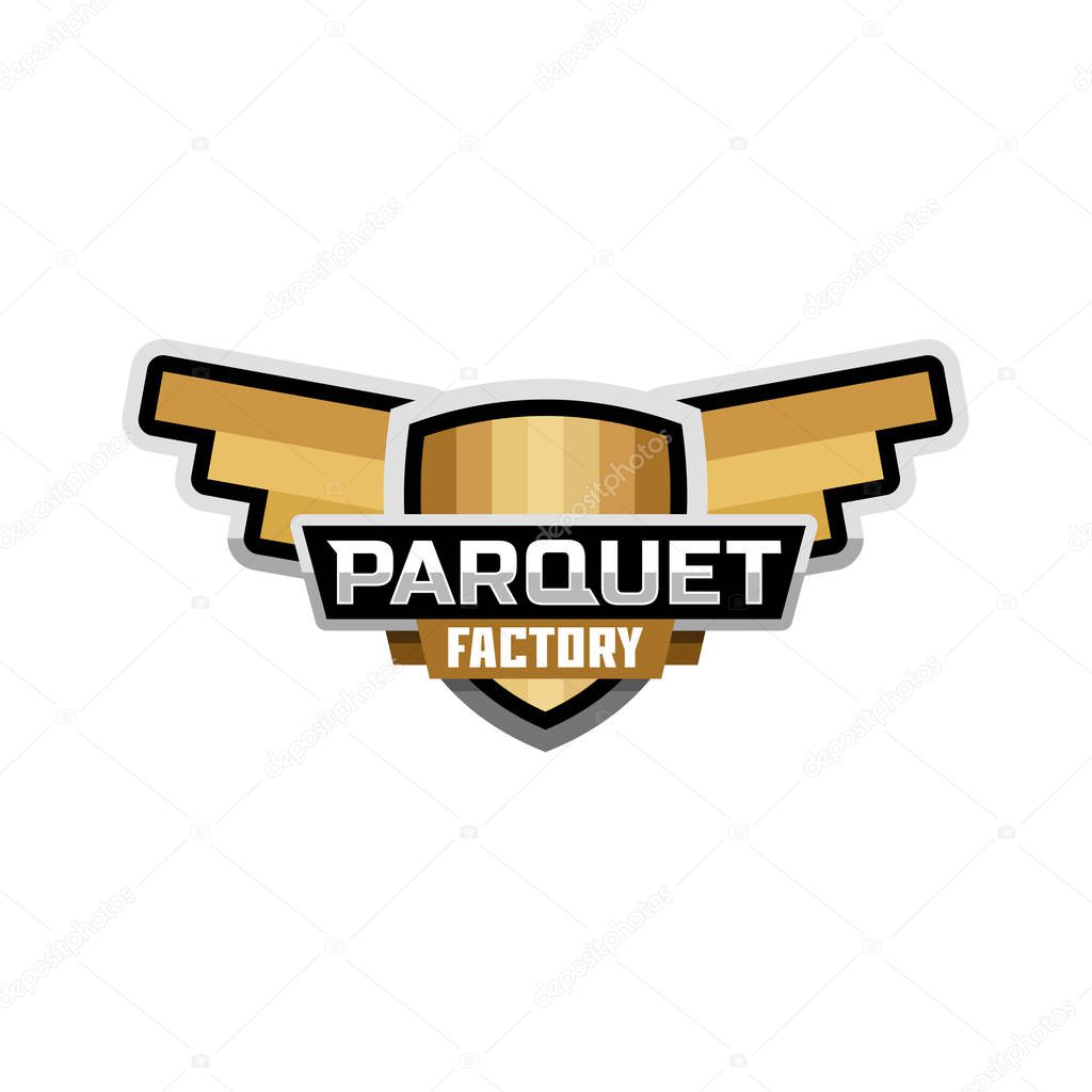 Parquet factory logo emblem design