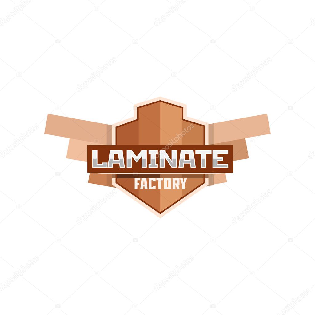 Laminate or parquet factory logo emblem badge.