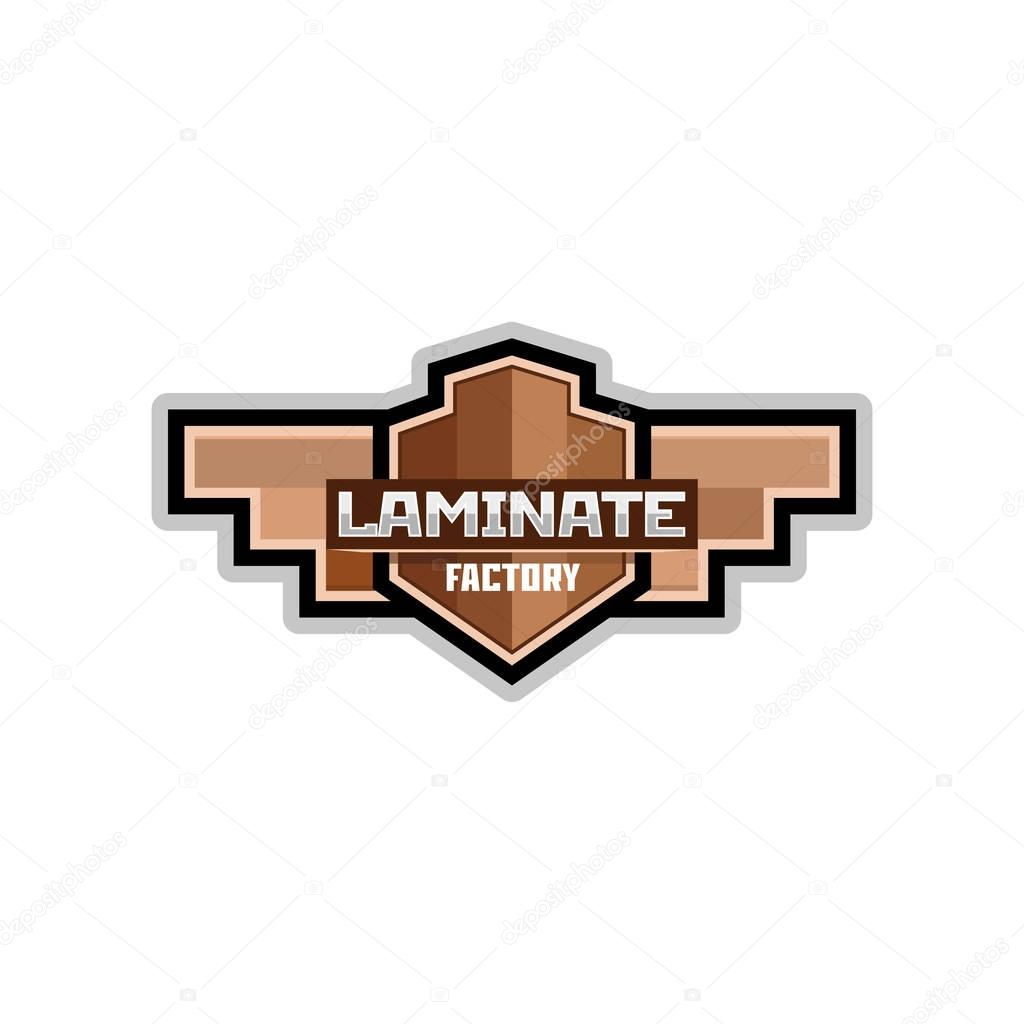Laminate or parquet factory logo emblem badge.