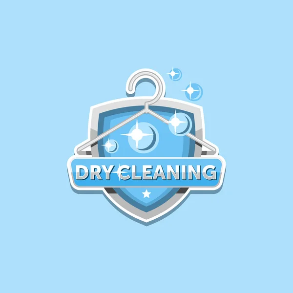 Modelo de emblema de logotipo de limpeza a seco —  Vetores de Stock
