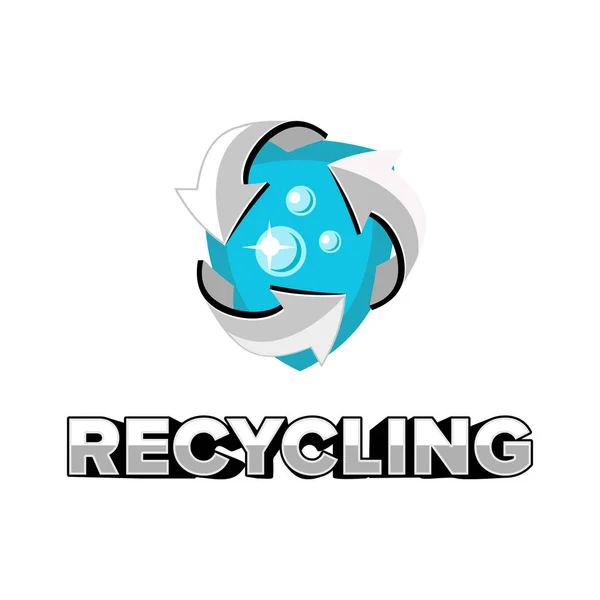Recyclage logo emblème insigne vecteur — Image vectorielle