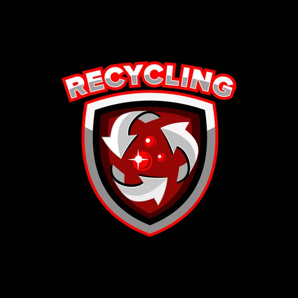 Emblema logo-ului reciclare — Vector de stoc