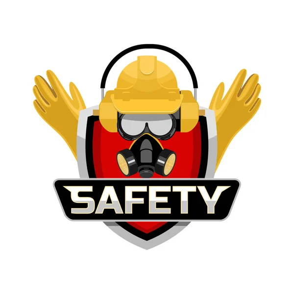 Ασφάλεια εργασίας λογότυπο έμβλημα — Διανυσματικό Αρχείο