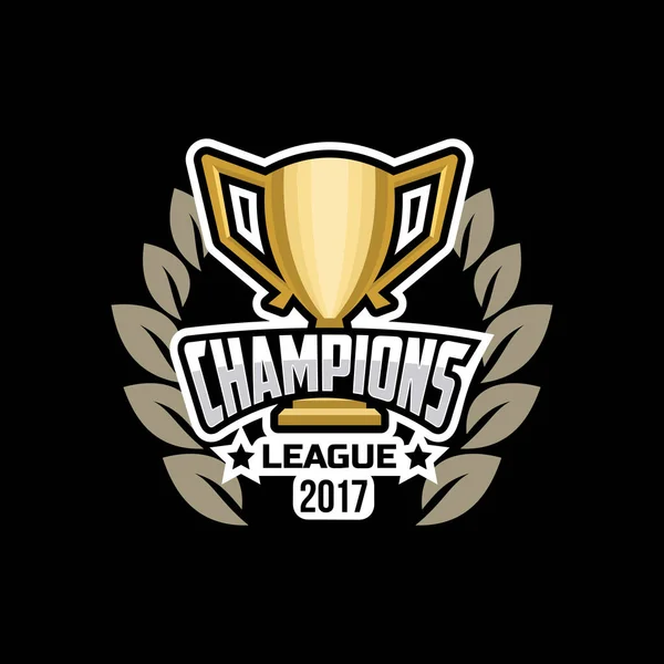 Emblema logo-ului ligii sportive a campionilor — Vector de stoc