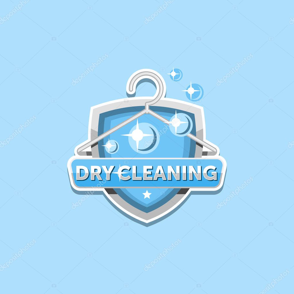 Dry cleaning logo emblem template design