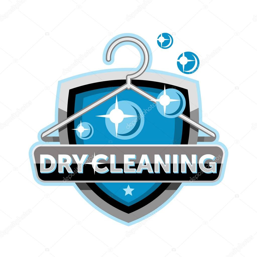 Dry cleaning logo emblem icon template design