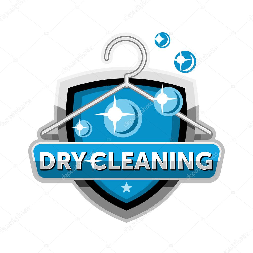 Dry cleaning logo emblem badge template