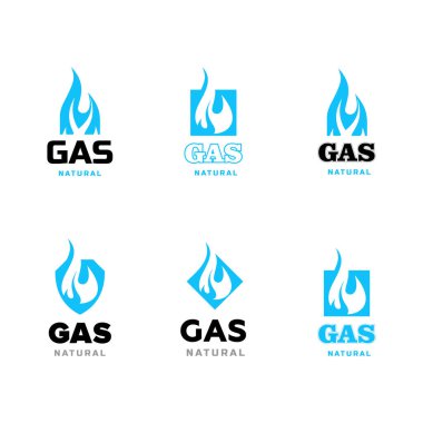 Symbols gas industry. Set of logos. clipart