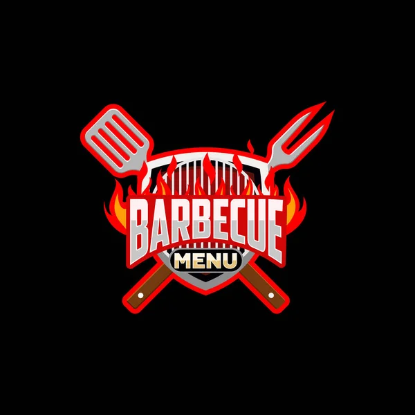 Création de logo pour le menu barbecue — Image vectorielle