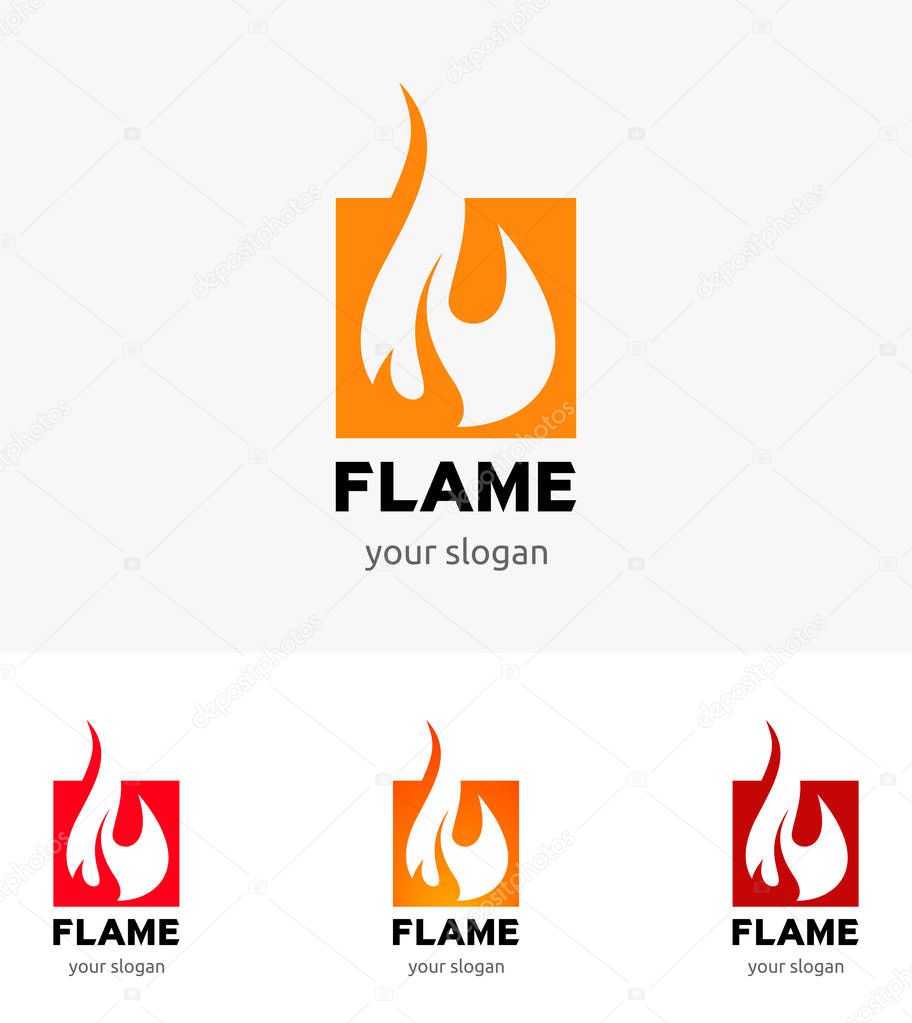 Flame logo template vector