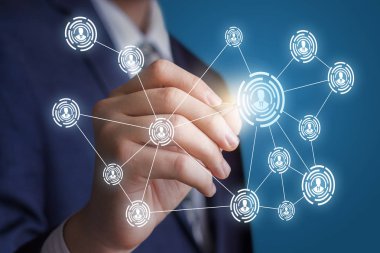 Çizim sosyal ağ kavramı.