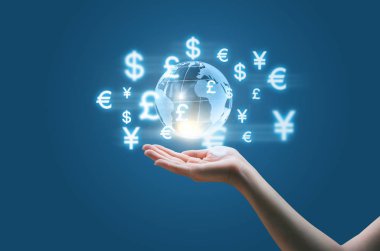 Küresel iş kavramı afiş.