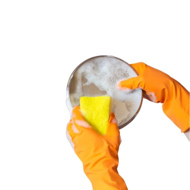 Çamaşır yemekleri beyaz arka plan .