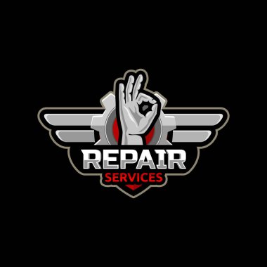 Hizmet onarım logo simge vektör.