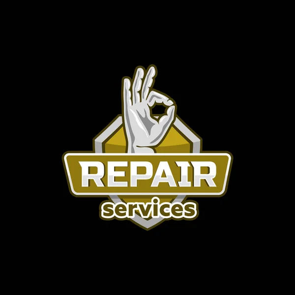 Service de réparation logo emblème . — Image vectorielle