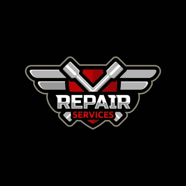 Service Réparation logo emblème vecteur . — Image vectorielle