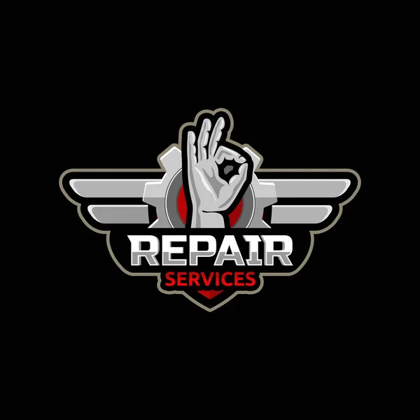 Service réparation logo icône vecteur . — Image vectorielle