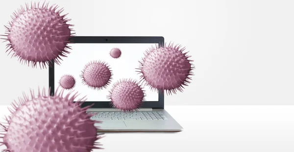 Computer is infected with viruses. — Stock Photo, Image