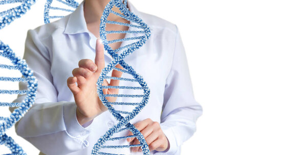 Geneticist working at media screen.