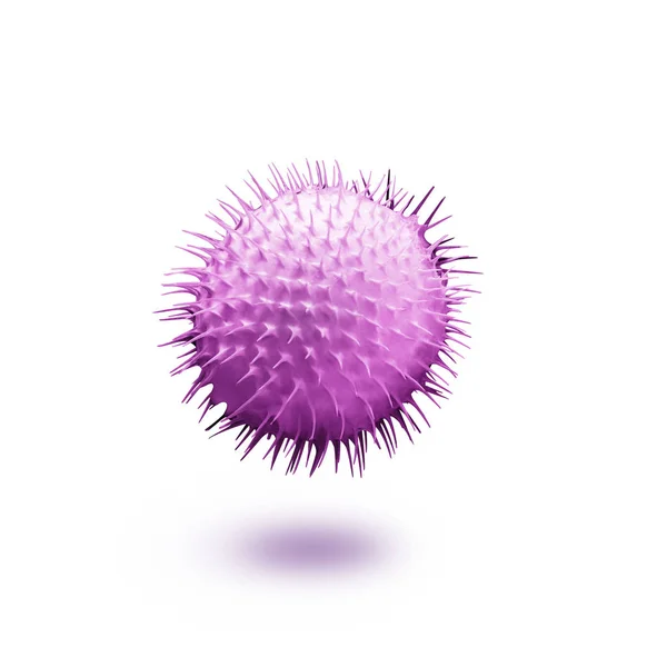 Virus colore viola su uno sfondo bianco . — Foto Stock