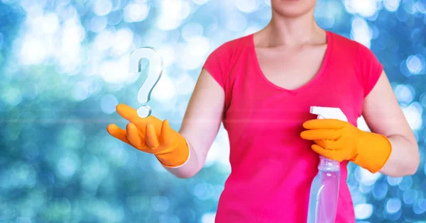 The answers to the questions of the cleaning company . — Stock Photo, Image