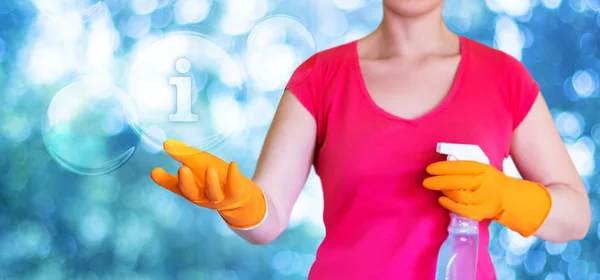 Cleaning company shows information . — Stock Photo, Image