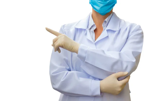 Doctor señala una mano aislada  . — Foto de Stock