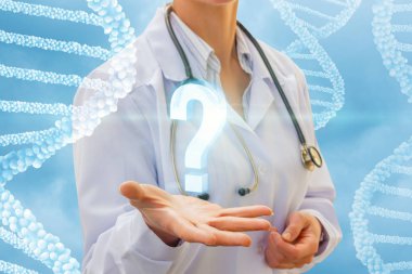 Soru işareti el doktor .