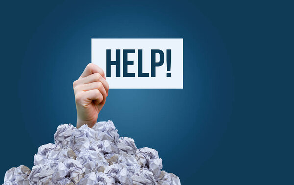 Знак, говорящий о помощи в куче мусора
.