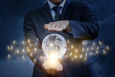 İş ağı işadamı elinde .