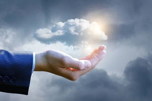 Big Data Cloud in der Hand . — Stockfoto