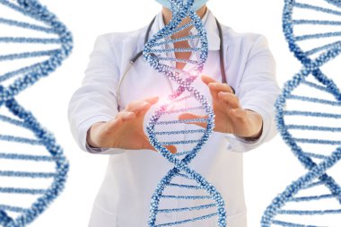 Doktor insan DNA'sı bir test yapar .