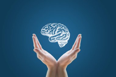 Elle çizilmiş beyin göster .