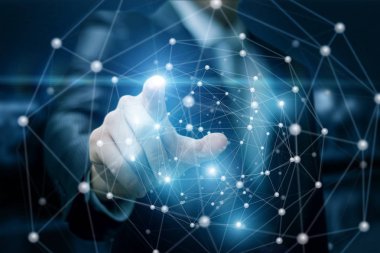 Ağ bağlantıları tıklamaları işadamı .