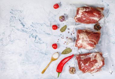 Sous vide pişirme konsepti.