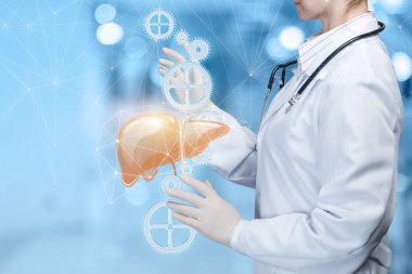 Karaciğer tedavisi kavramı.