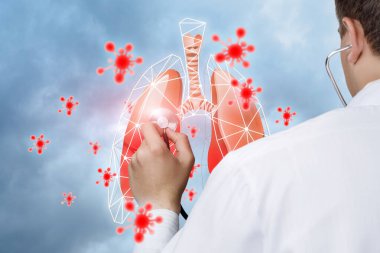 Solunum yolu ve akciğerlerdeki viral hastalıkların tedavisi kavramı.