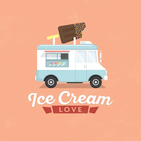アイスクリームトラック — ストックベクタ