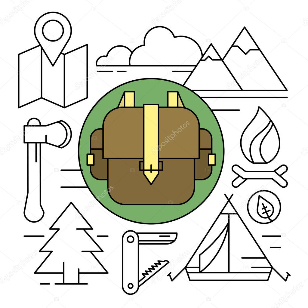 Camping and Hiking Icons