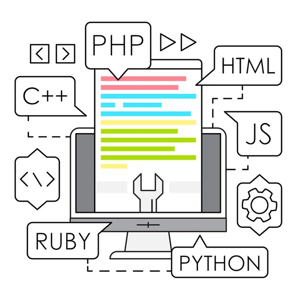 Programming and Coding elements — Stock Vector