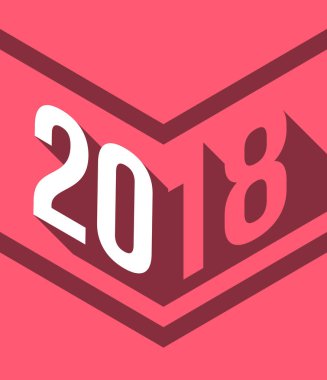 tebrik yeni yıl kartı numarasına 2018 sahip, vektör, illüstrasyon 