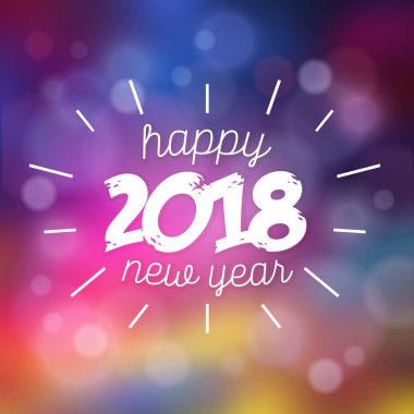 tebrik yeni yıl kartı ile parlak arka plan üzerinde metin 