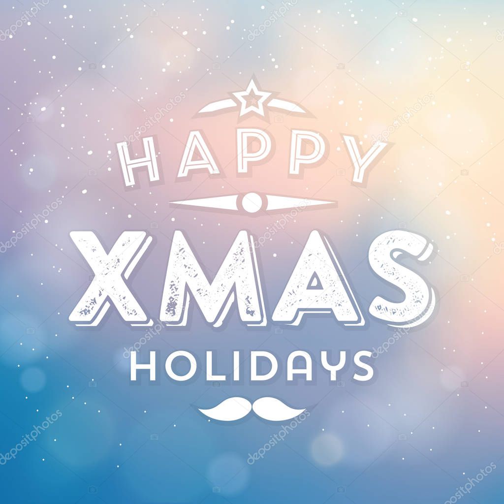 Christmas card with greeting text, vector, illustration  