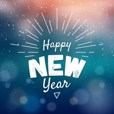 tebrik yeni yıl kartı ile parlak arka plan üzerinde metin 