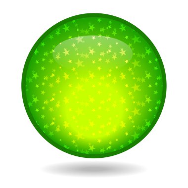 Bir yıldız parlak yeşil daire içinde.