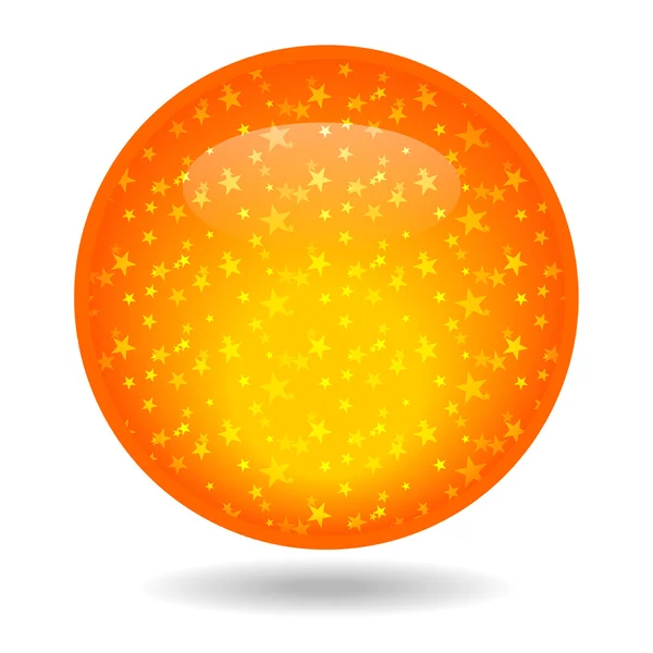 Le cercle orange brillant avec une étoile à l'intérieur . — Image vectorielle