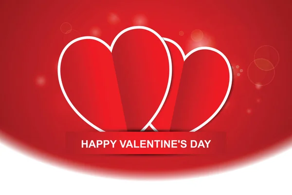 Dvojice červených srdcí, Šťastný Valentýna karty. — Stockový vektor