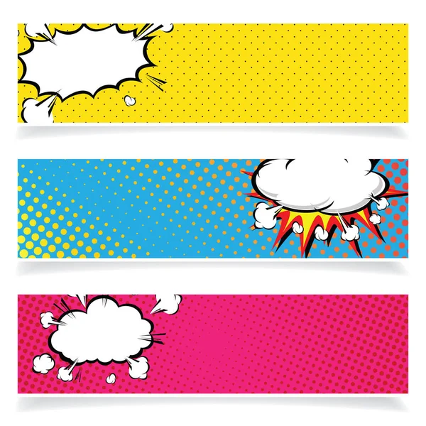 Bakgrunden pop-art explosion bubbla set. — Stock vektor