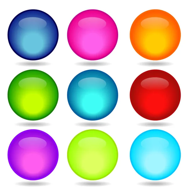 Vector illustration of coloured glossy and shiny network sphere icon. — Stock Vector